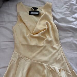 Butter Yellow Satin Mini Dress